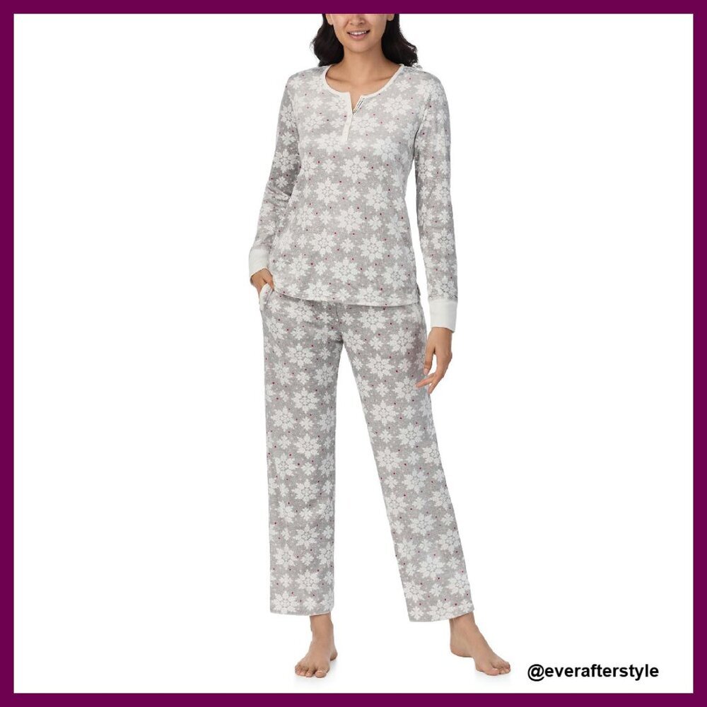 Cozy Fleece Pajama Set Long Sleeve Henley Pants Winter Sleepwear Lounge Wear